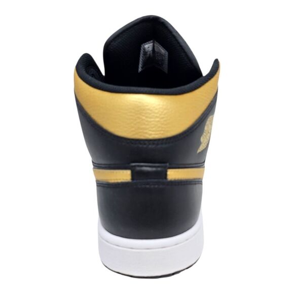Nike Air Jordan 1 Mid Black Metallic Gold White DQ8426-071 Men's Size 12 - Picture 5 of 10
